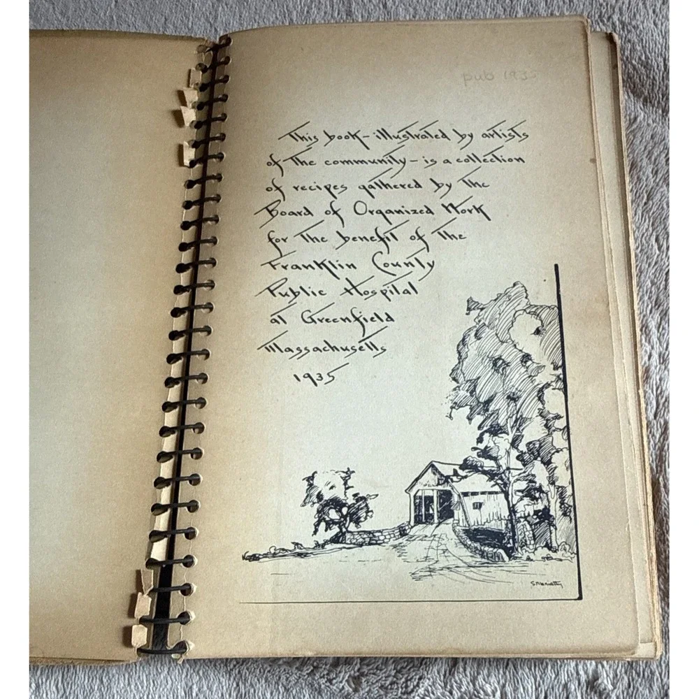 Vintage 1st Edition 1935 The Road to Good Food Greenfield MA Community Cookbook